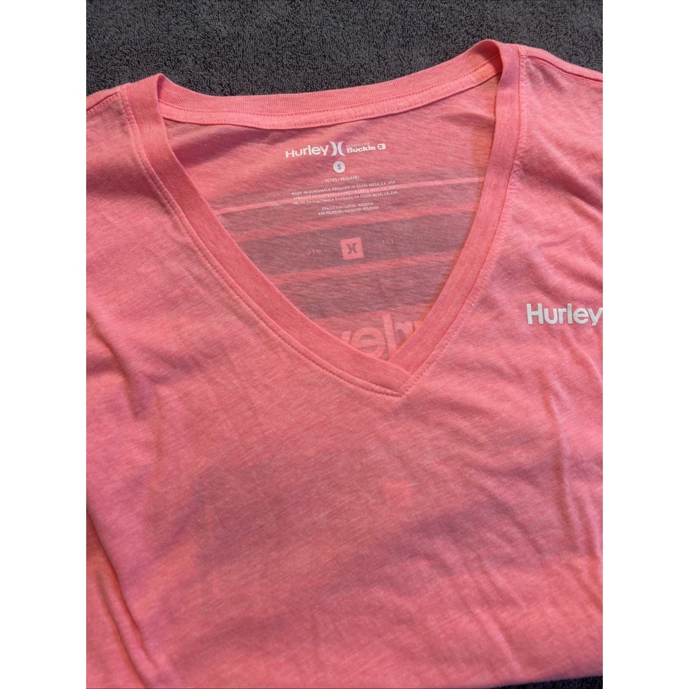 NWT Hurley Tshirt Women's V Neck Coral Color